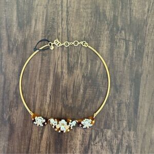 J.crew choker necklace in tortoise and crystal detail